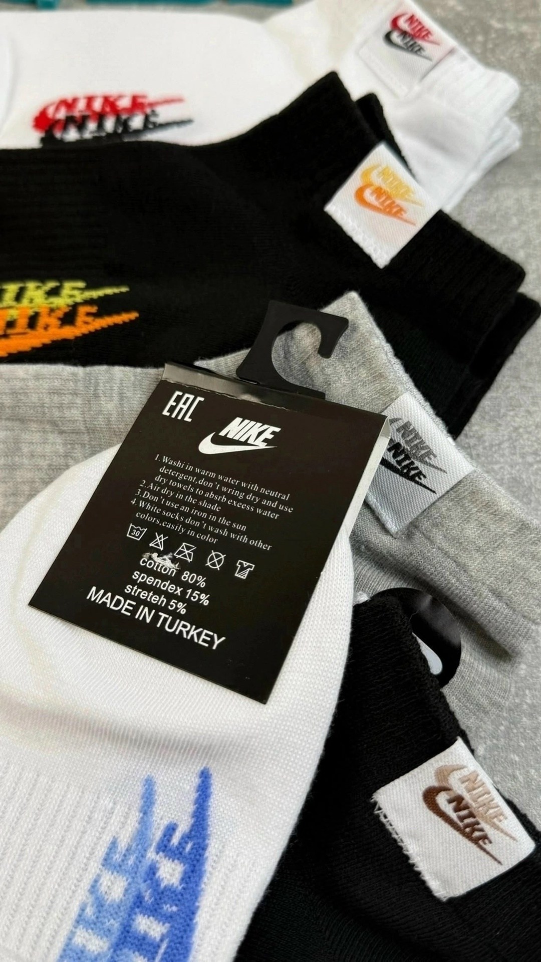 носки средние хлопковые набор 5 пар nike,комплект носков nike,носки мужские nike,мужские носки,носки nike 5 пар