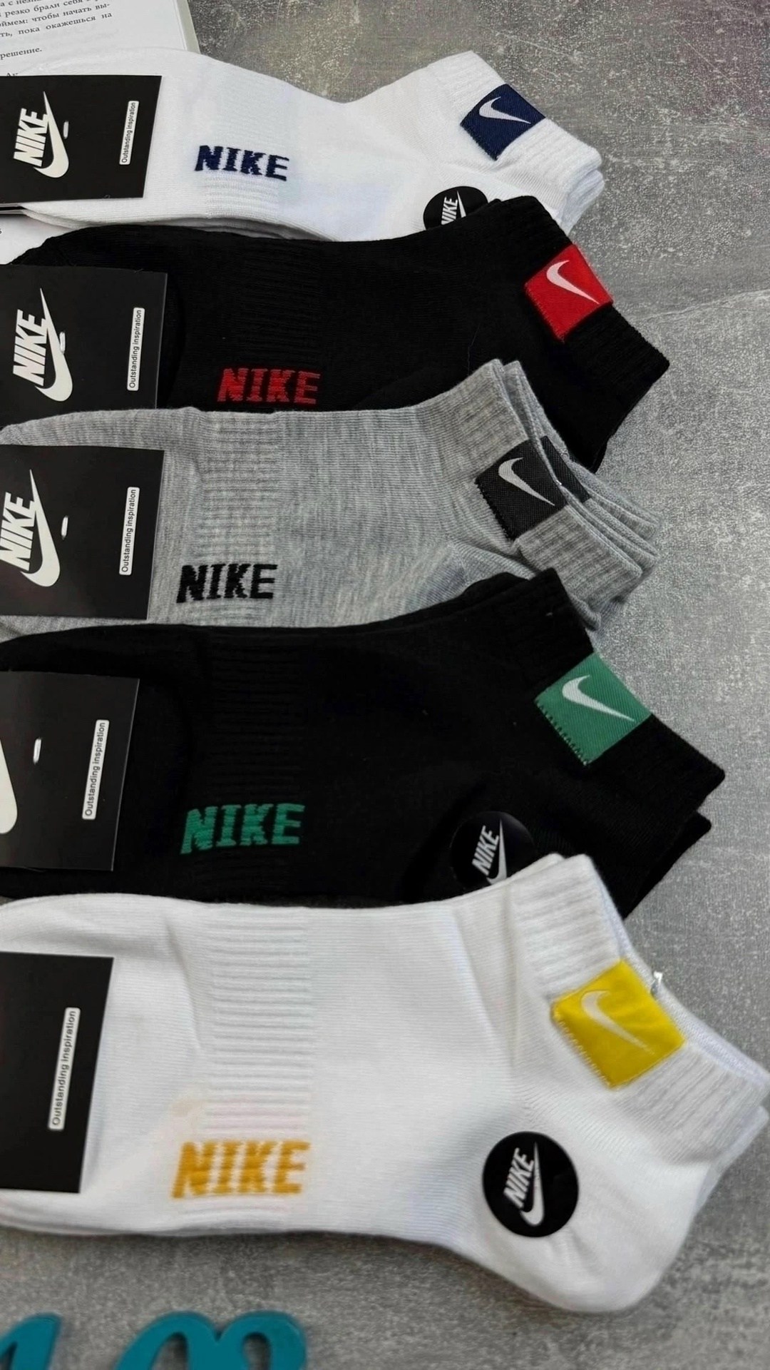 носки средние хлопковые набор 5 пар nike,комплект носков nike,носки мужские nike,мужские носки,носки nike 5 пар