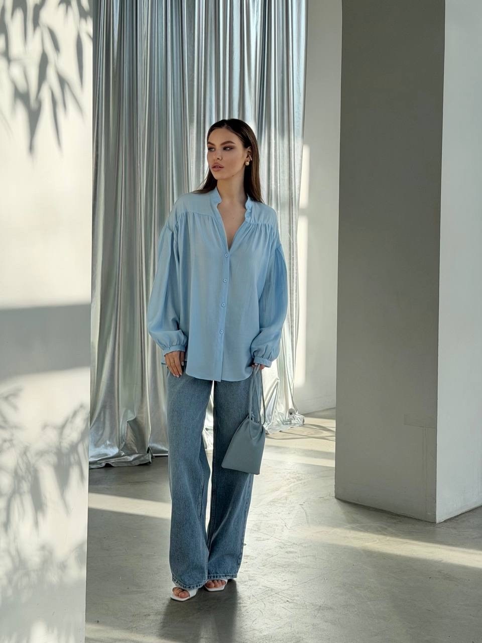 стильная рубашка,блузка голубая,женская рубашка,стильная блузка,рубашка