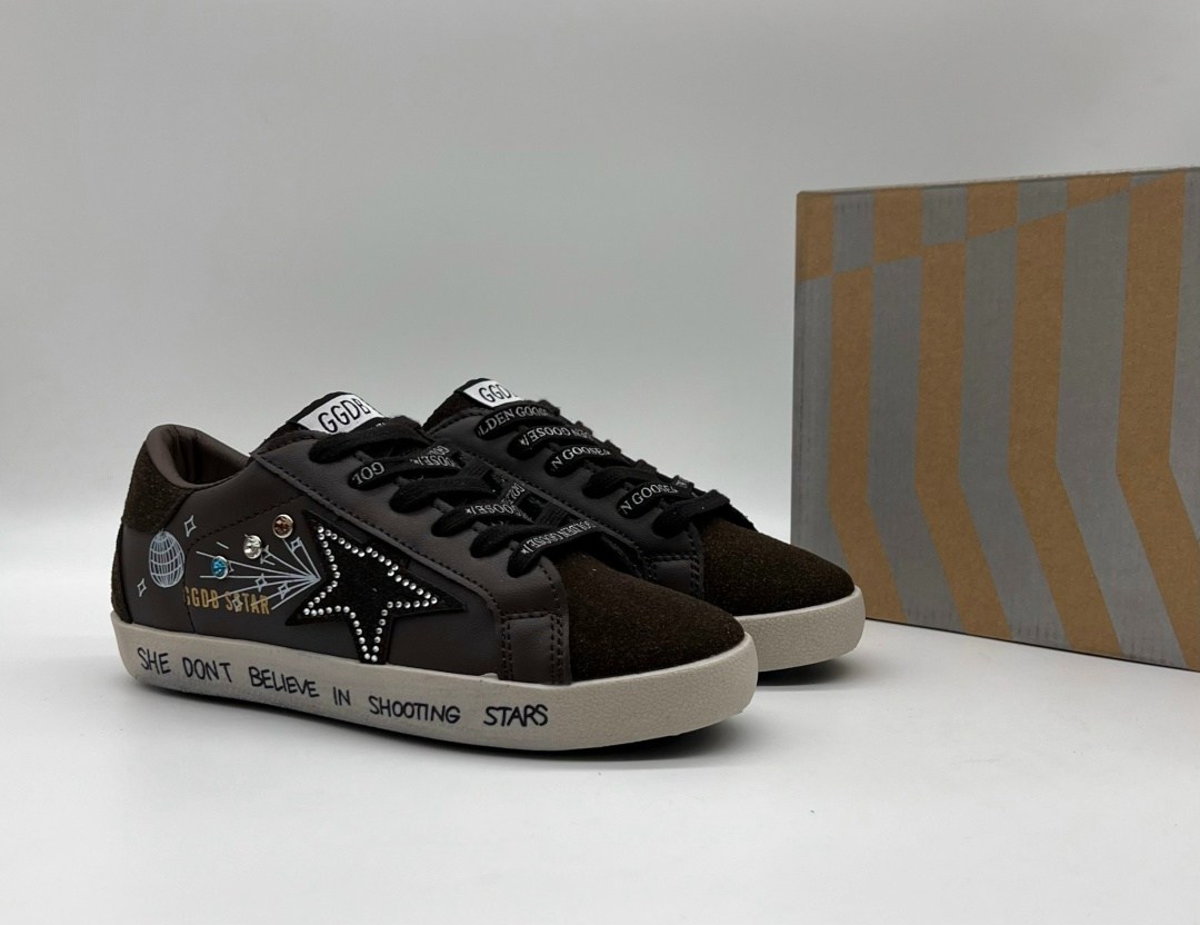 коричневые кроссовки ball star golden goose anthracite silver,,golden goose кеды hi star на платформе черный,golden goose super star,кеды golden goose