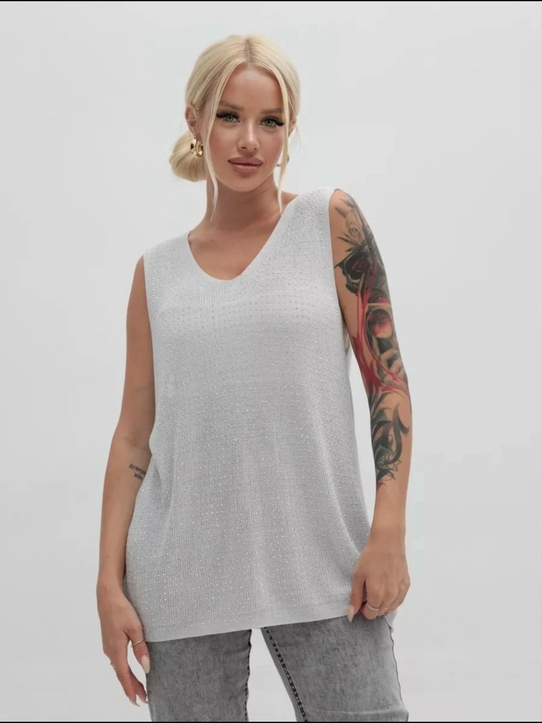 женская майка,топ майка,майка вязаная,майка,майка со стразами