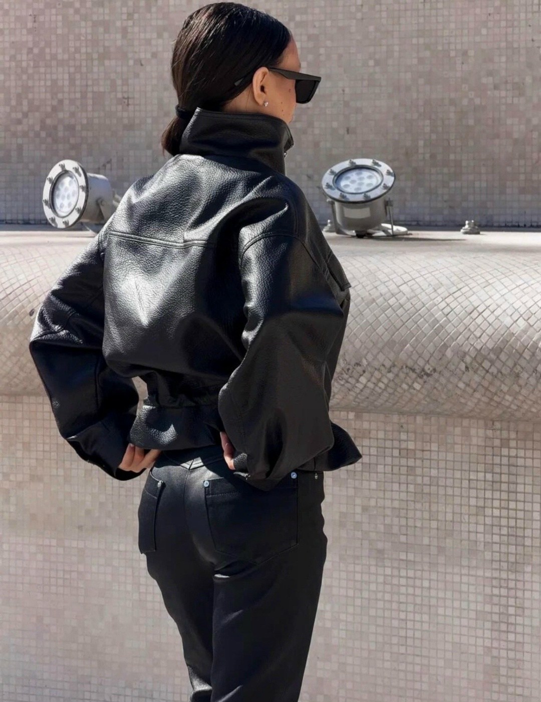 кожаная куртка,женская кожаная куртка,куртка-косуха из искусственной кожи оверсайз zarina,куртка-косуха из искусственной кожи оверсайз,куртка из искусственной кожи женская