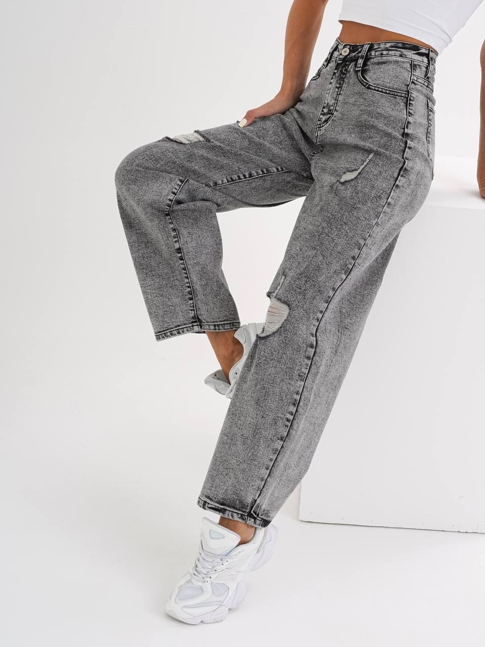 джинсы женские,джинсы,рваные джинсы,джинсы широкие рваные,женские рваные серые джинсы палаццо