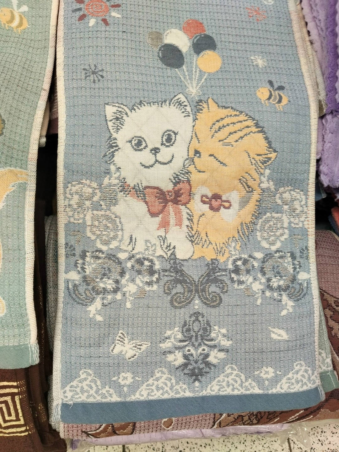 полотенце кухонное,полотенца,полотенце для кухни,полотенце "милые котята" тканное стеганое 25*50 см хлопок 100%,полотенце хлопковое