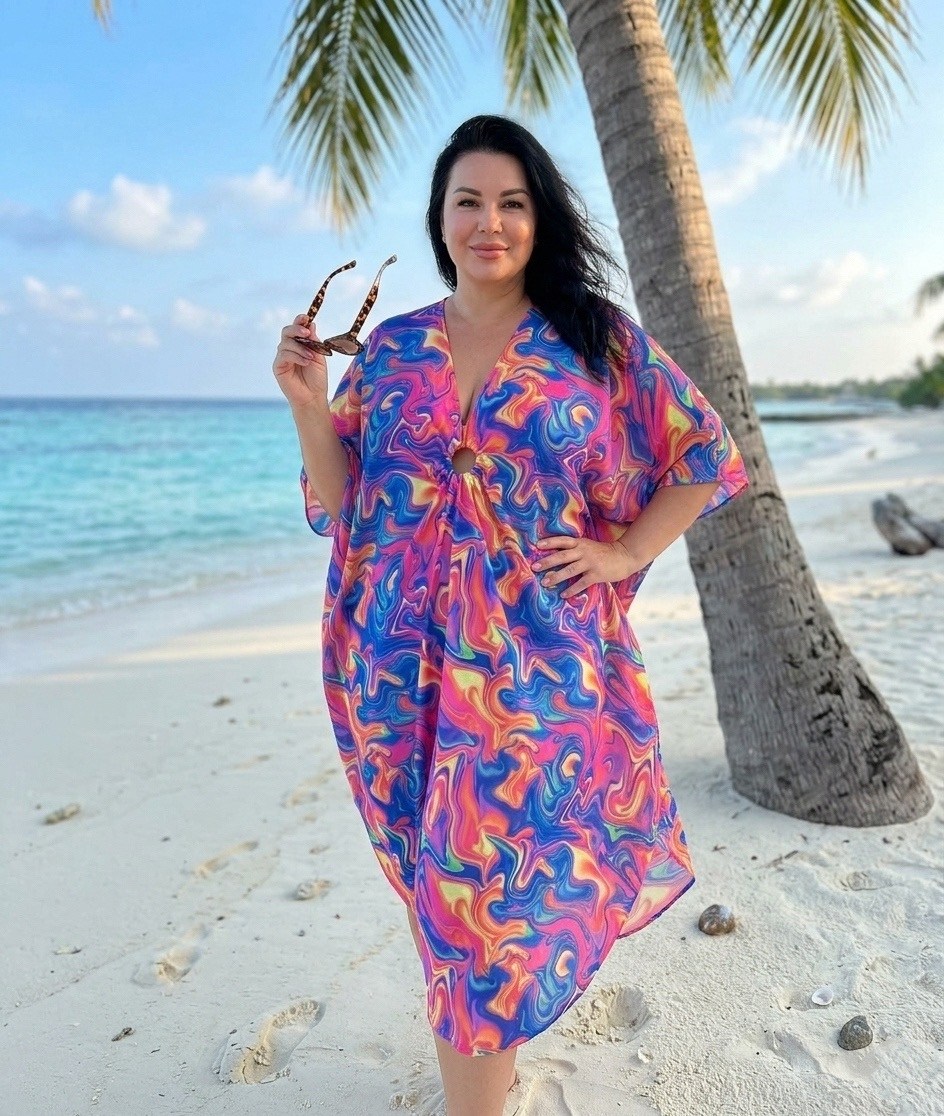 пляжная туника,туника пляжная шифоновая,пляжная мода для полных,туника для пляжа,пляжная туника женская