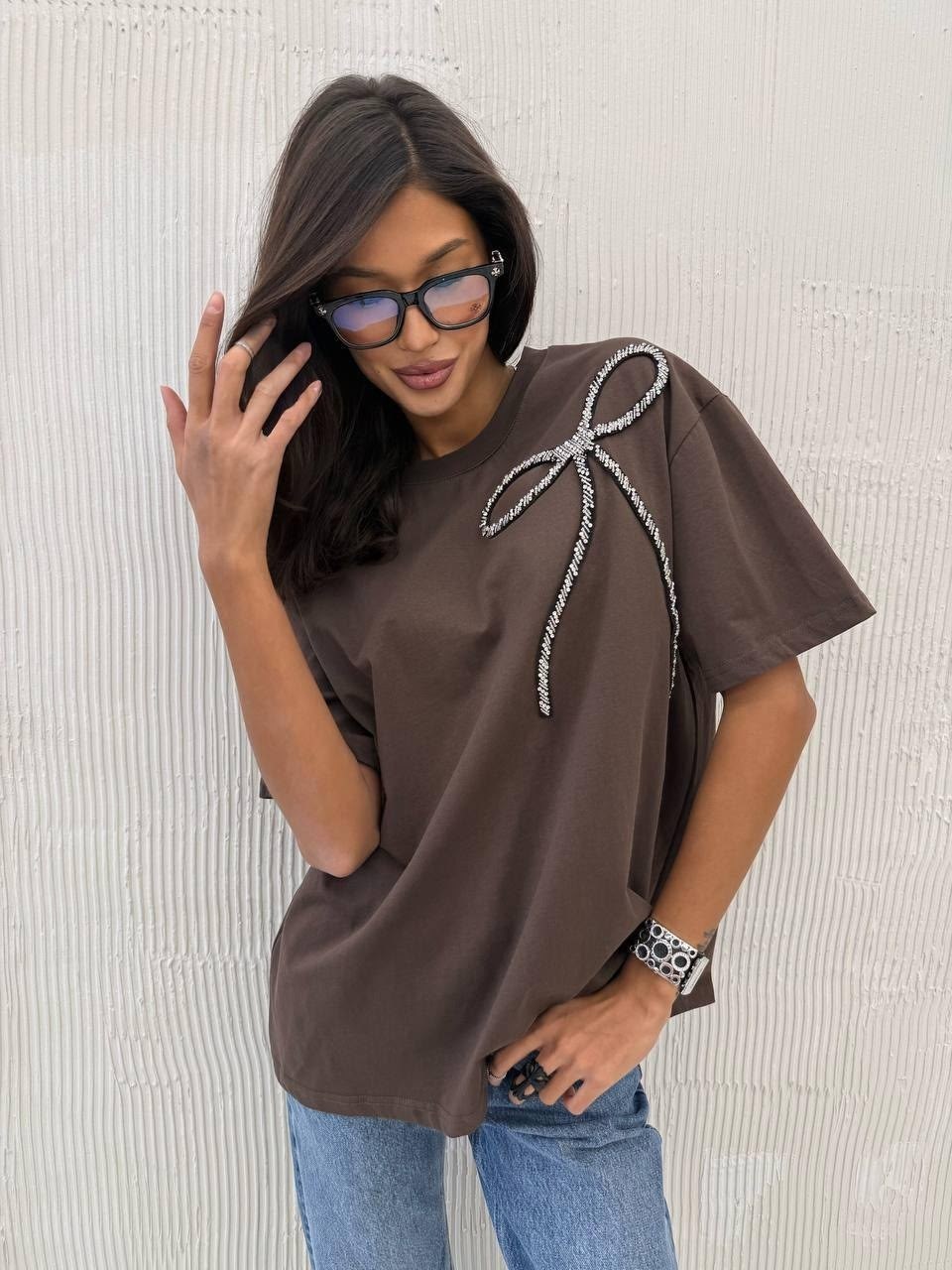 женская футболка,футболки женская оверсайз,футболка оверсайз со стразам,футболки и топы,футболка