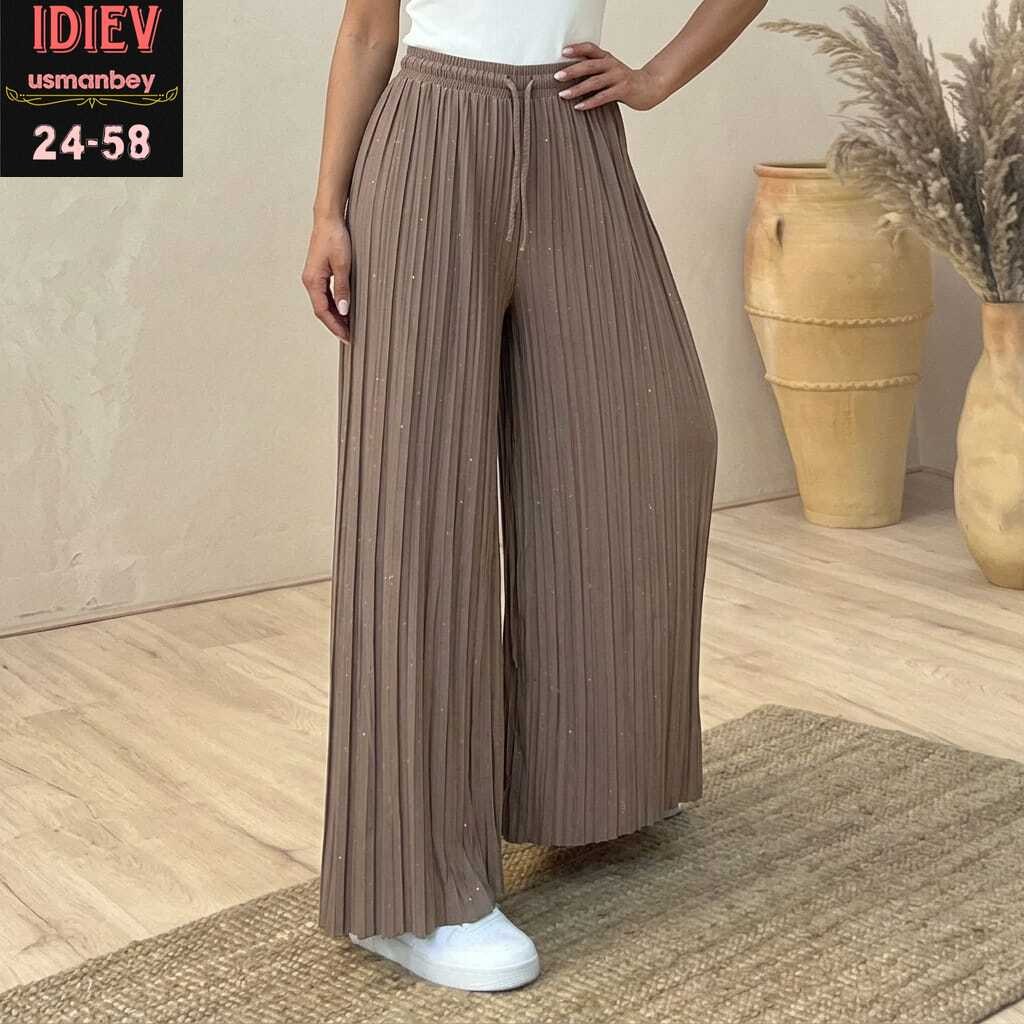 женские широкие брюки,брюки женские,широкие брюки,шифоновые брюки,женские плиссированные брюки