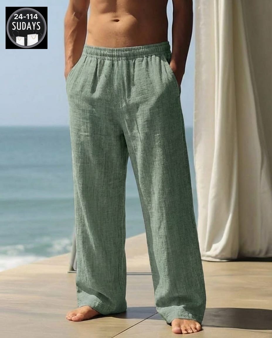 льняные брюки,мужские льняные брюки,мужские хлопковые льняные брюки,брюки мужские,пляжные брюки