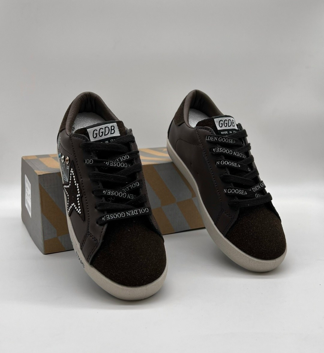 коричневые кроссовки ball star golden goose anthracite silver,,golden goose кеды hi star на платформе черный,golden goose super star,кеды golden goose