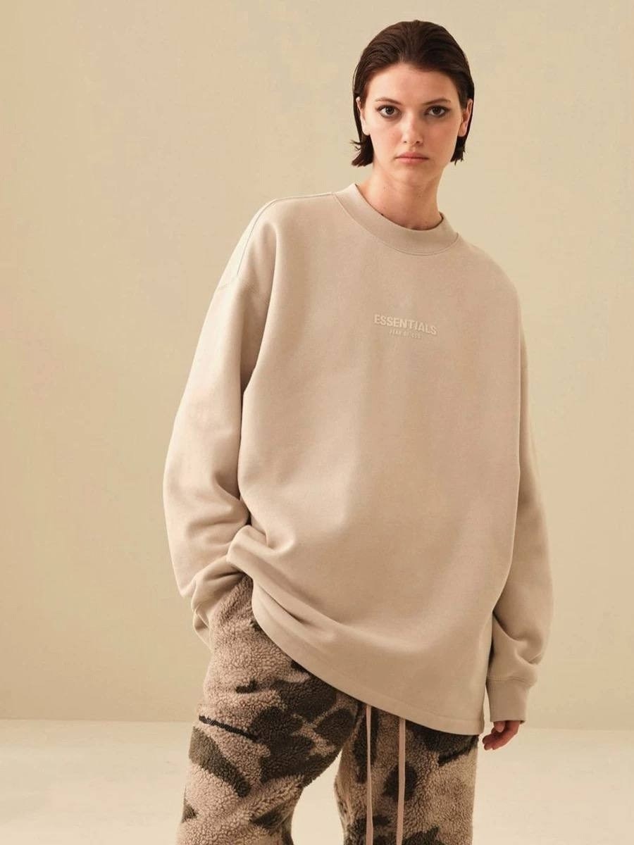 свитшот fear of god essentials essentials,fear of god essentials,бежевый свитшот,свитшот женская,оверсайз свитшот