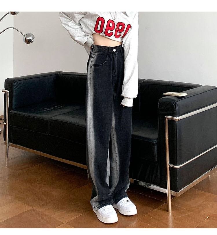 брюки с широкими штанинами,джинсы женские широкие,джинсы с широкими штанинами,корейские широкие джинсы женские,джинсы широкие брюки