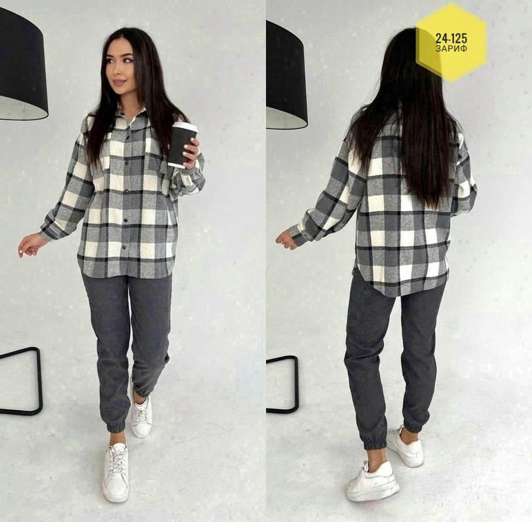 рубашка в клетку женская оверсайз,рубашка женская оверсайз в клетку удлиненная арт. 9314654,женские костюмы,костюм двойка вельвет,женский костюм двойка ткань кашемир