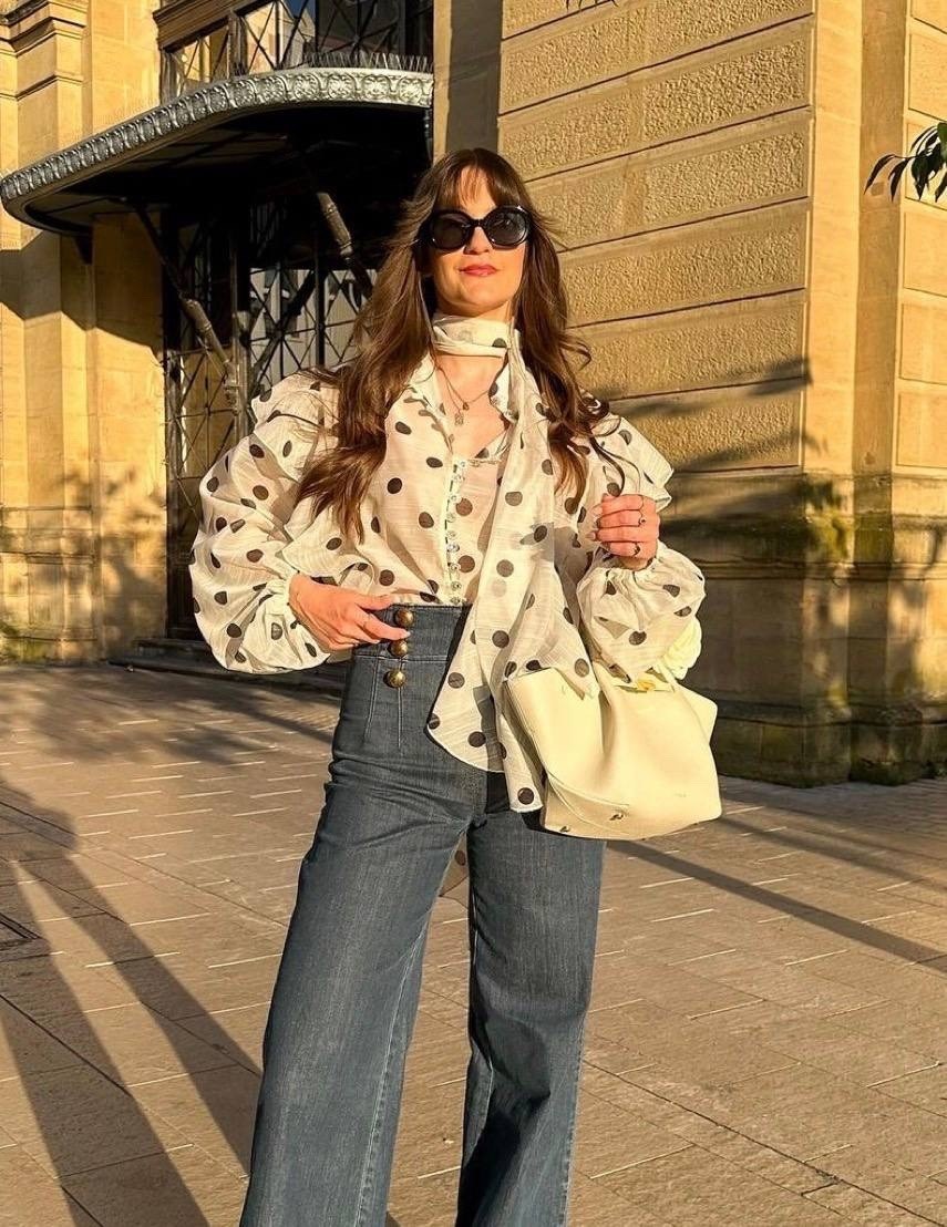 модная блузка,блузка в горошек,элегантная блузка,стиль и мода