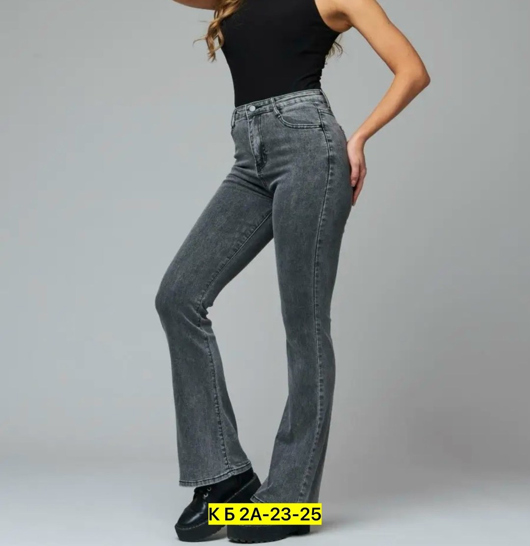 джинсы клеш женские,джинсы женские 7007 "однотонные-клеш № 1" серые,джинсы клеш серые женские,джинсы клеш от колена серые h&a collection,серые джинсы клеш