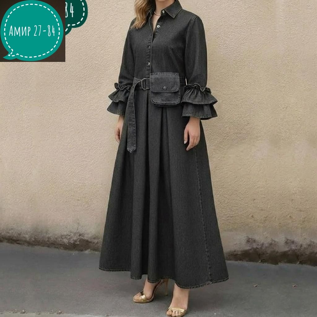 платье из джинсовой ткани,женское джинсовое платье,джинсовая платье,платье рубашка джинсовое длинное офисное макси в пол aisha collection,женское джинсовое платье с длинным рукавом