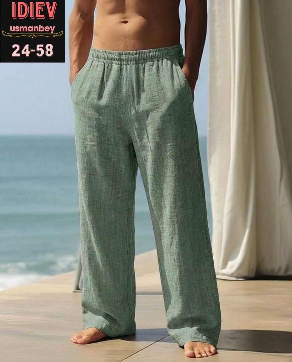 мужские льняные брюки,льняные брюки,мужские широкие брюки,брюки мужские льняные свободного кроя,мужские летние тонкие брюки