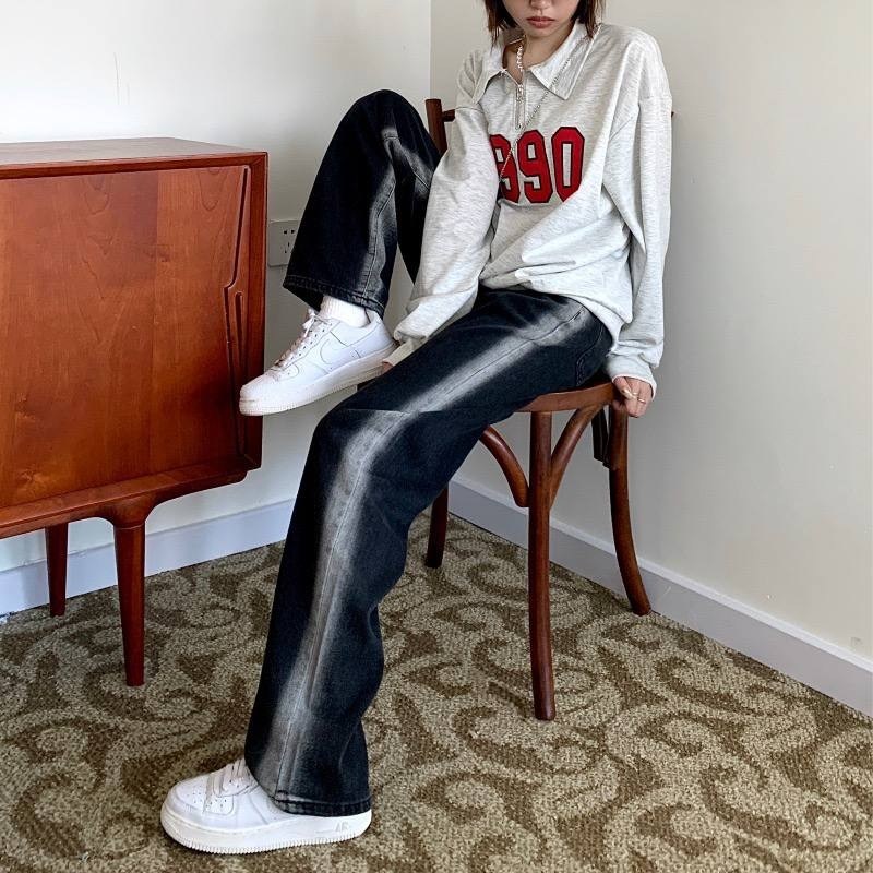 брюки с широкими штанинами,джинсы женские широкие,джинсы с широкими штанинами,корейские широкие джинсы женские,джинсы широкие брюки