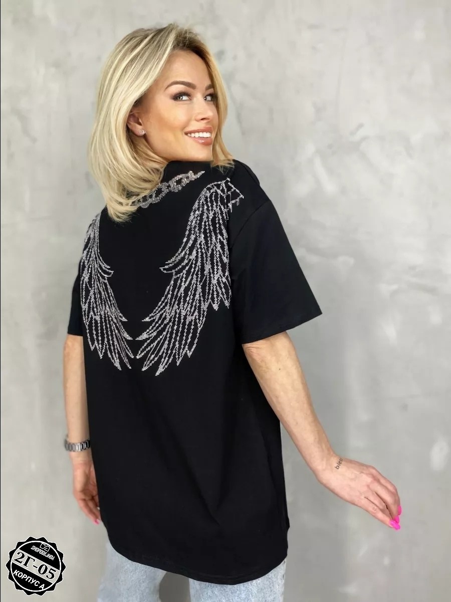 футболка женская оверсайз со стразами,футболка базовая со стразами оверсайз abidov style,футболки женская,футболка оверсайз со стразами,футболка белая оверсайз стразы