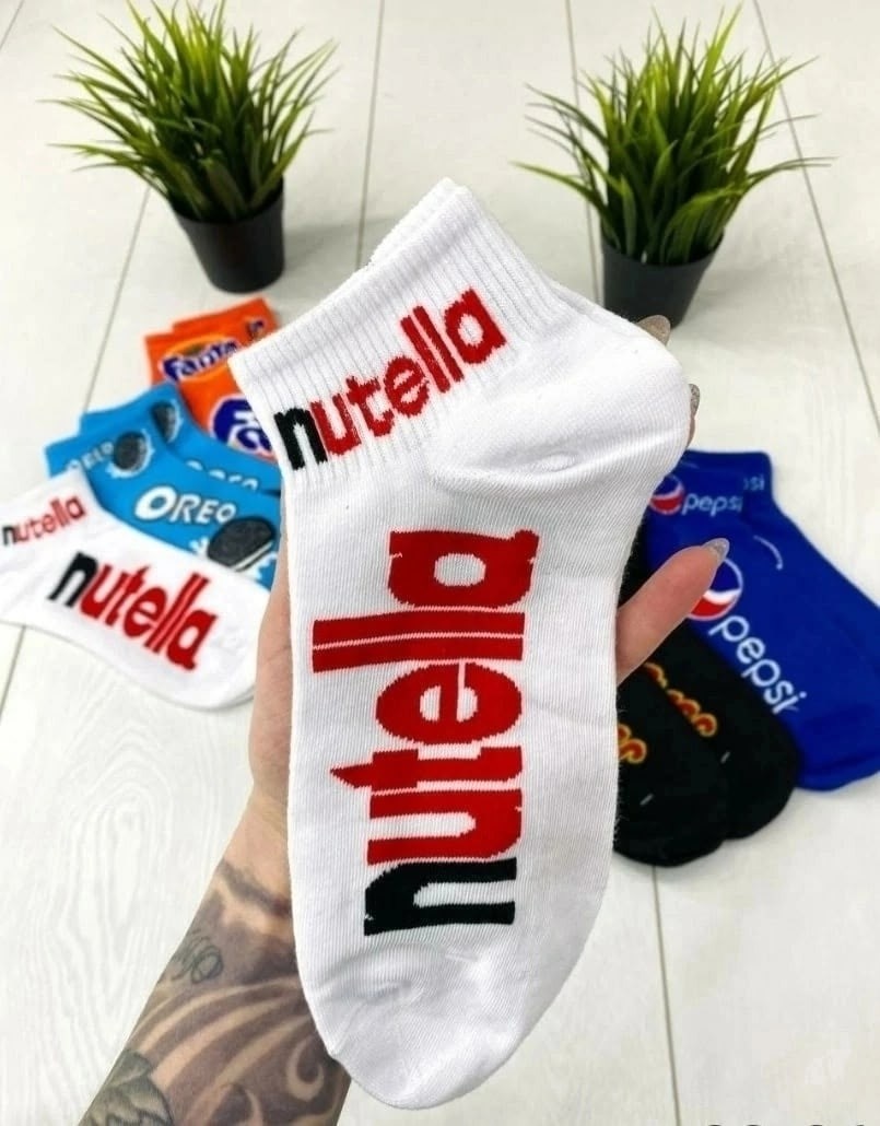 носки цветные с принтами,носки комплект,носки фанта,носки короткие с принтом,набор женских носков с принтом