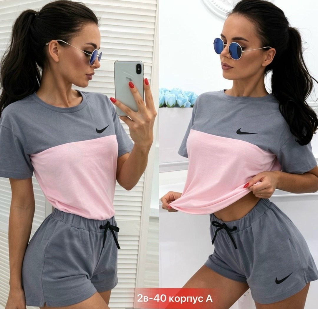 спортивные костюм с шортами,женский спортивный костюм шорты,костюм шорты и футболка найк женская,костюм с шортам,спортивный костюм шорты майка