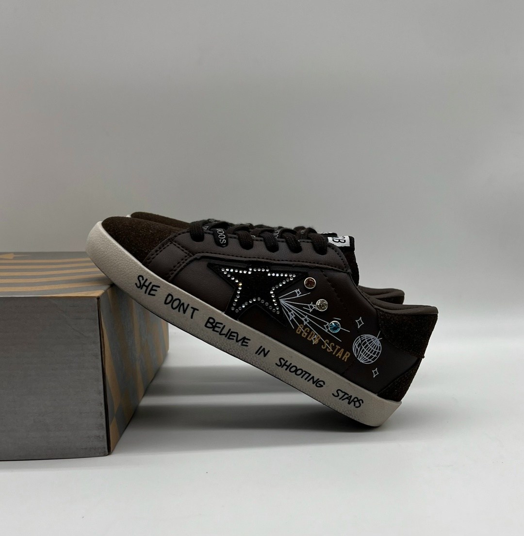 коричневые кроссовки ball star golden goose anthracite silver,,golden goose кеды hi star на платформе черный,golden goose super star,кеды golden goose