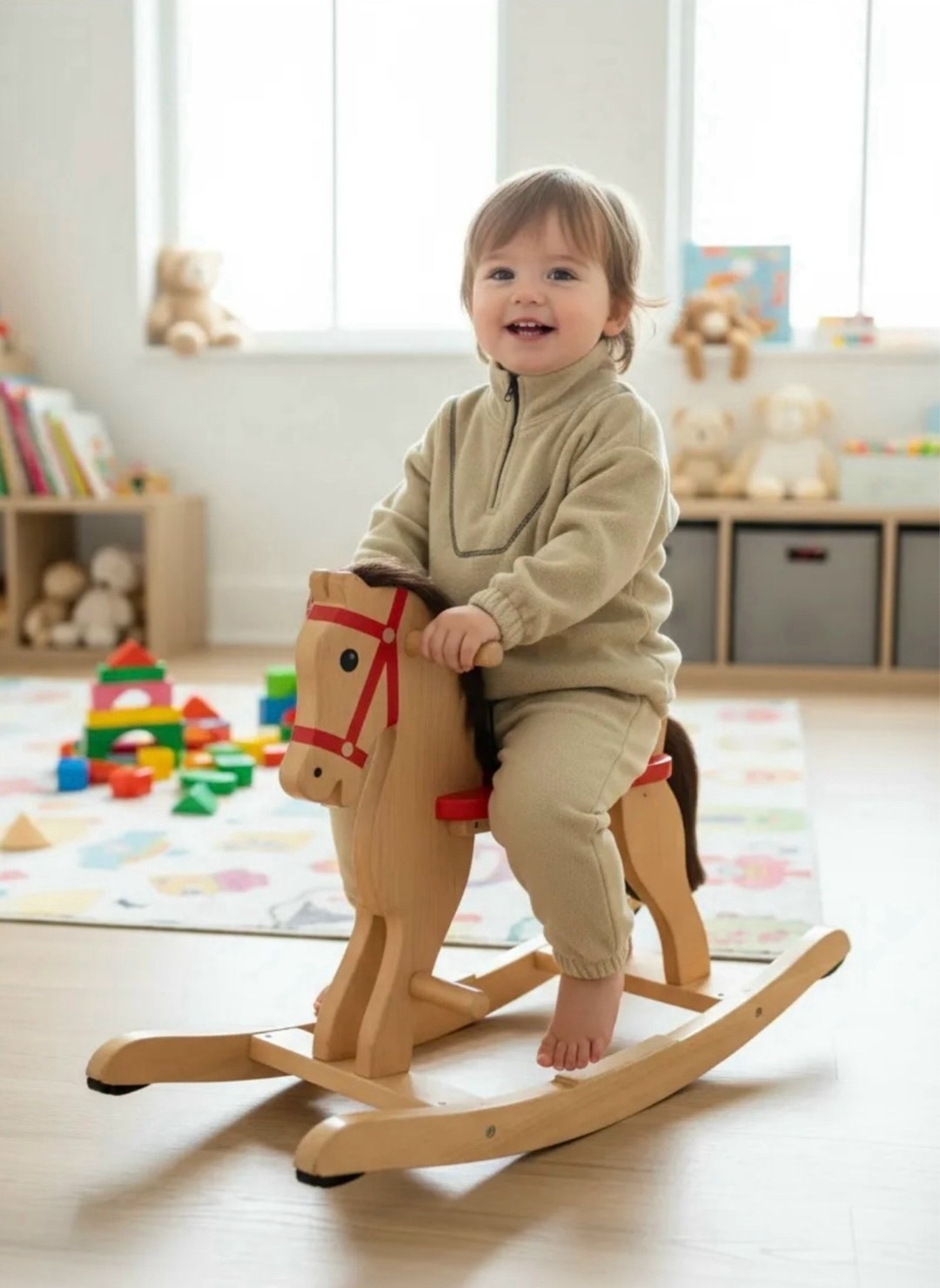 качалка hape лошадка e0100_hp,качалка hape лошадка,качалка лошадка для детей от 1 года,hape качалка-лошадка деревянная,игрушка-качалка деревянные хейпа детская лошадка-качалка