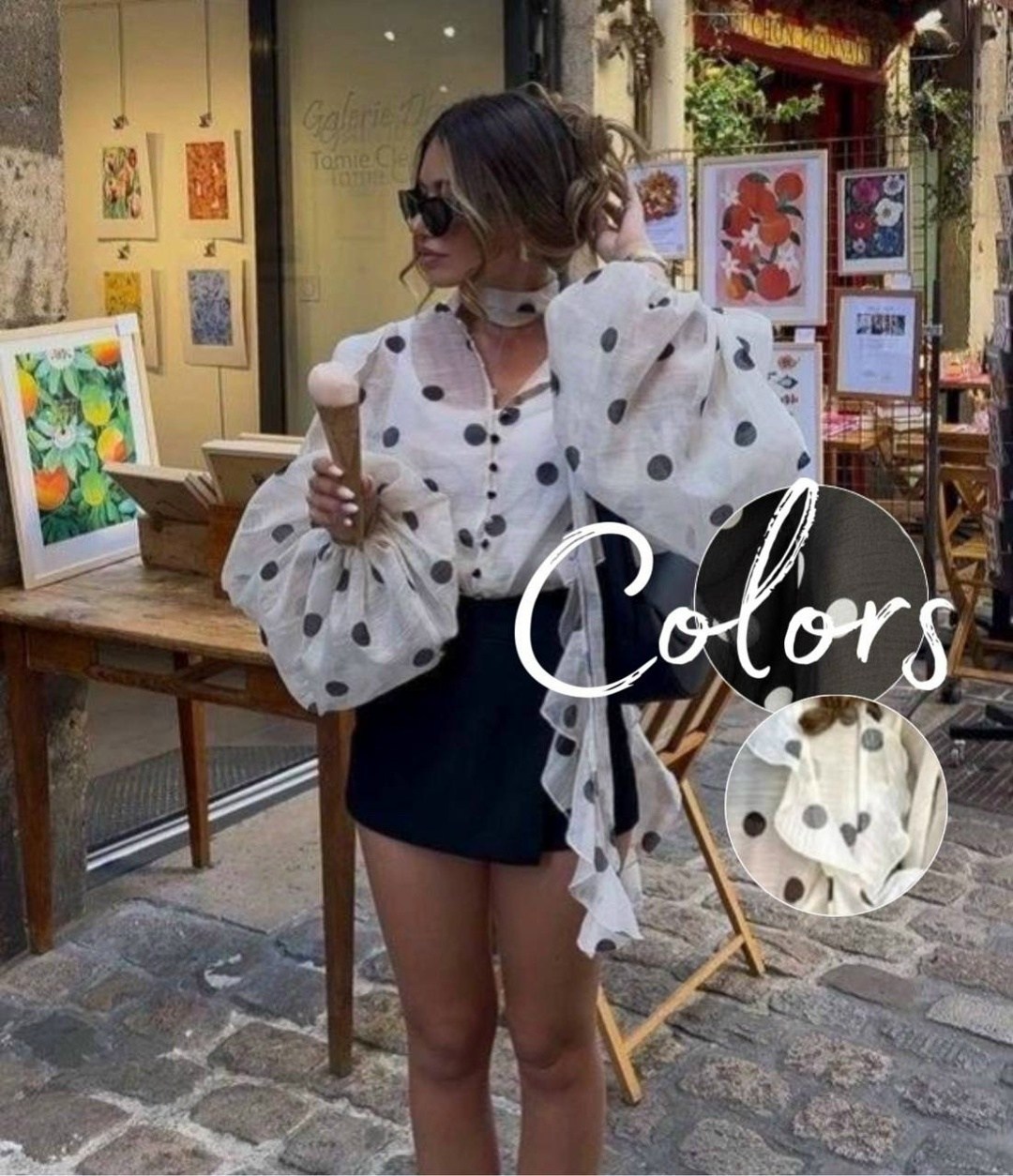 модная блузка,блузка в горошек,элегантная блузка,стиль и мода