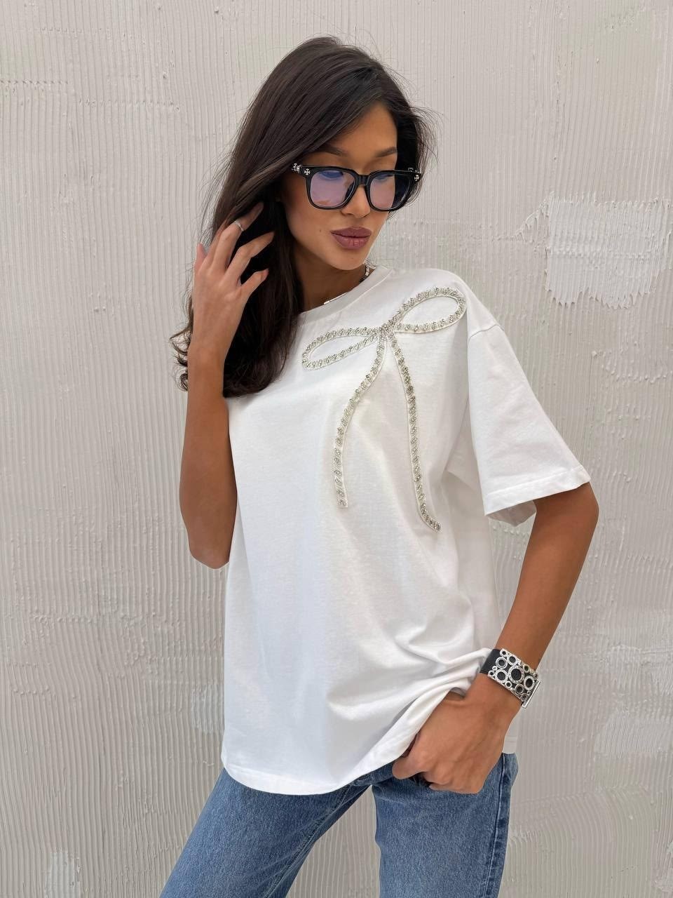 женская футболка,футболки женская оверсайз,футболка оверсайз со стразам,футболки и топы,футболка