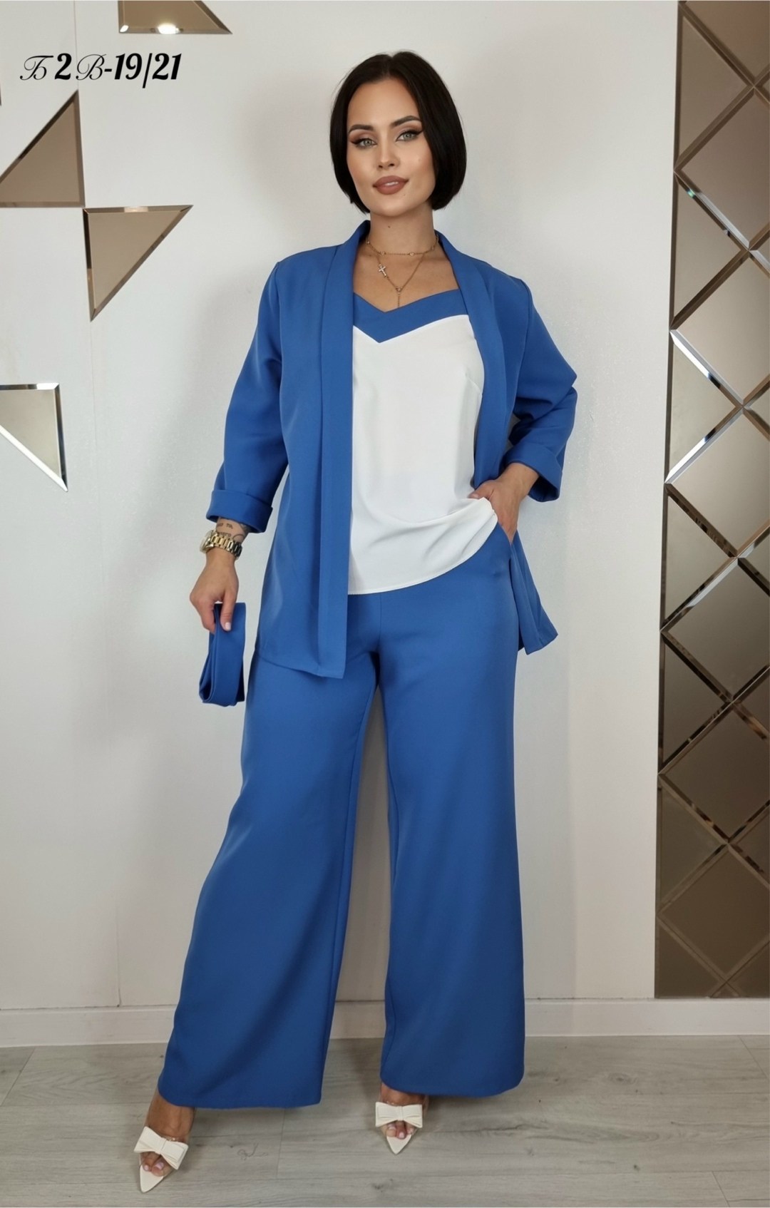 брючный костюм anastasia 950 васильковый синий,костюм брючный,брючные костюмы женские,костюм брючный синий,костюм женский брючный синий электрик