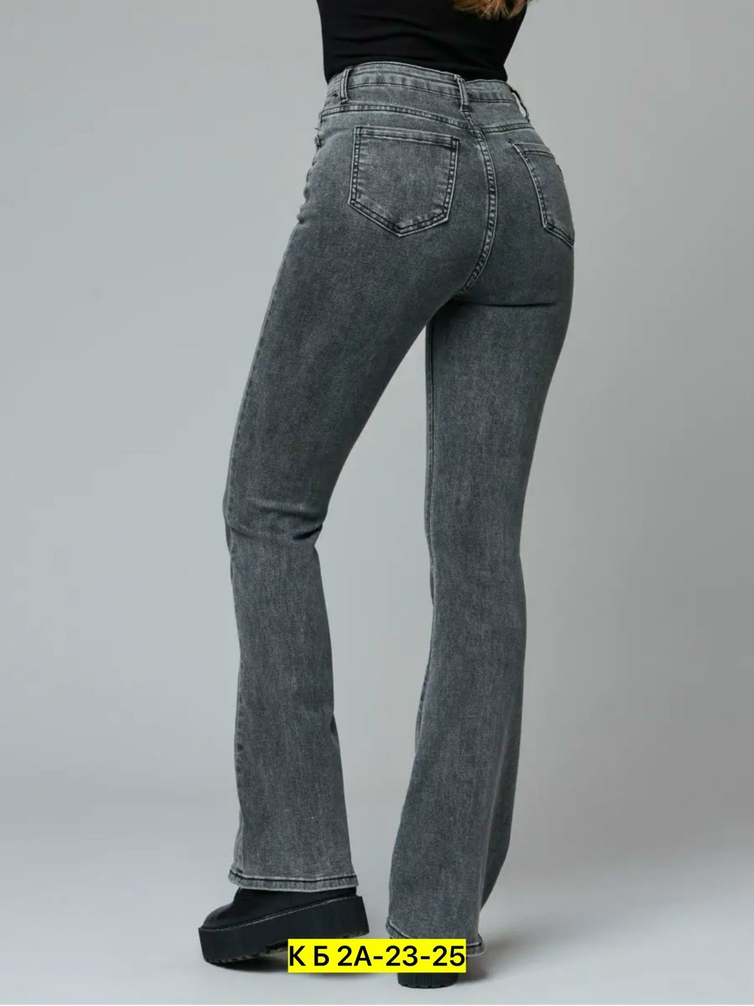 джинсы клеш женские,джинсы женские 7007 "однотонные-клеш № 1" серые,джинсы клеш серые женские,джинсы клеш от колена серые h&a collection,серые джинсы клеш