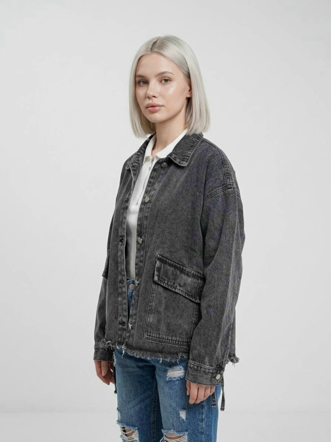 женская джинсовая куртка серого цвета,куртка джинсовая,женская джинсовая куртка,куртка джинсовая серая,джинсовая куртка женская оверсайз