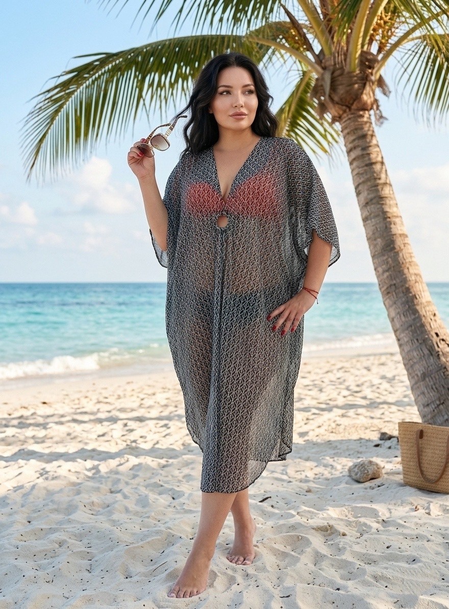 пляжная туника,туника пляжная шифоновая,пляжная мода для полных,туника для пляжа,пляжная туника женская