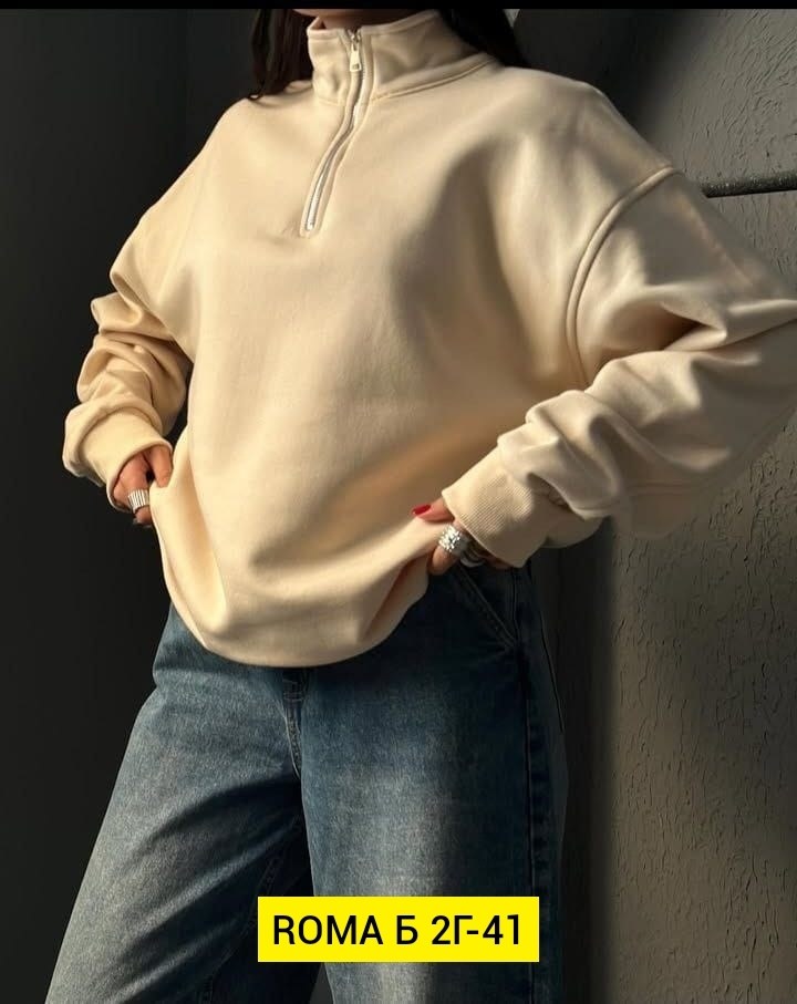 свитшот оверсайз на молнии теплый полузамок revati wear 303481677,свитшот женский,свитшот полузамок оверсайз на молнии с замком поло y2k,модная толстовка,свитшот оверсайз на молнии теплый полузамок