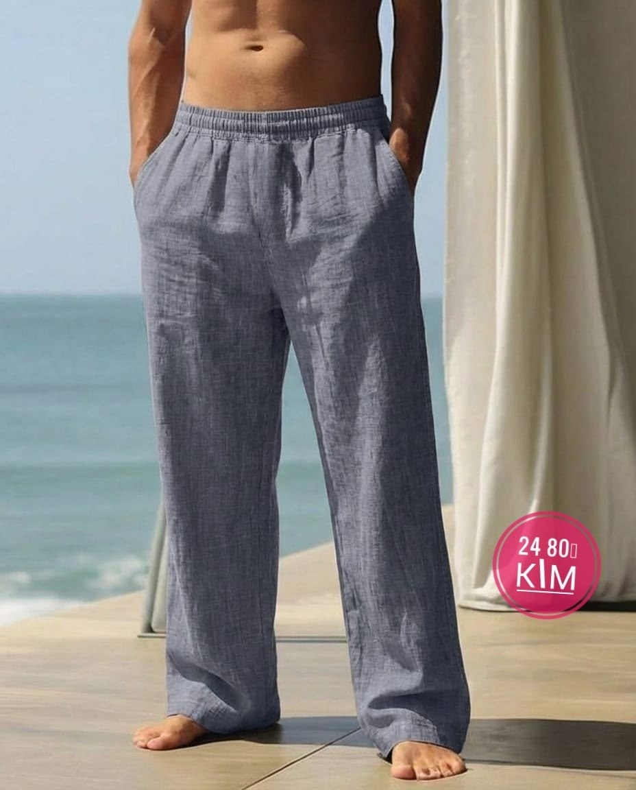 мужские льняные брюки,брюки мужские,мужские хлопковые и льняные пляжные брюки,брюки льняные,брюки мужские хлопковые