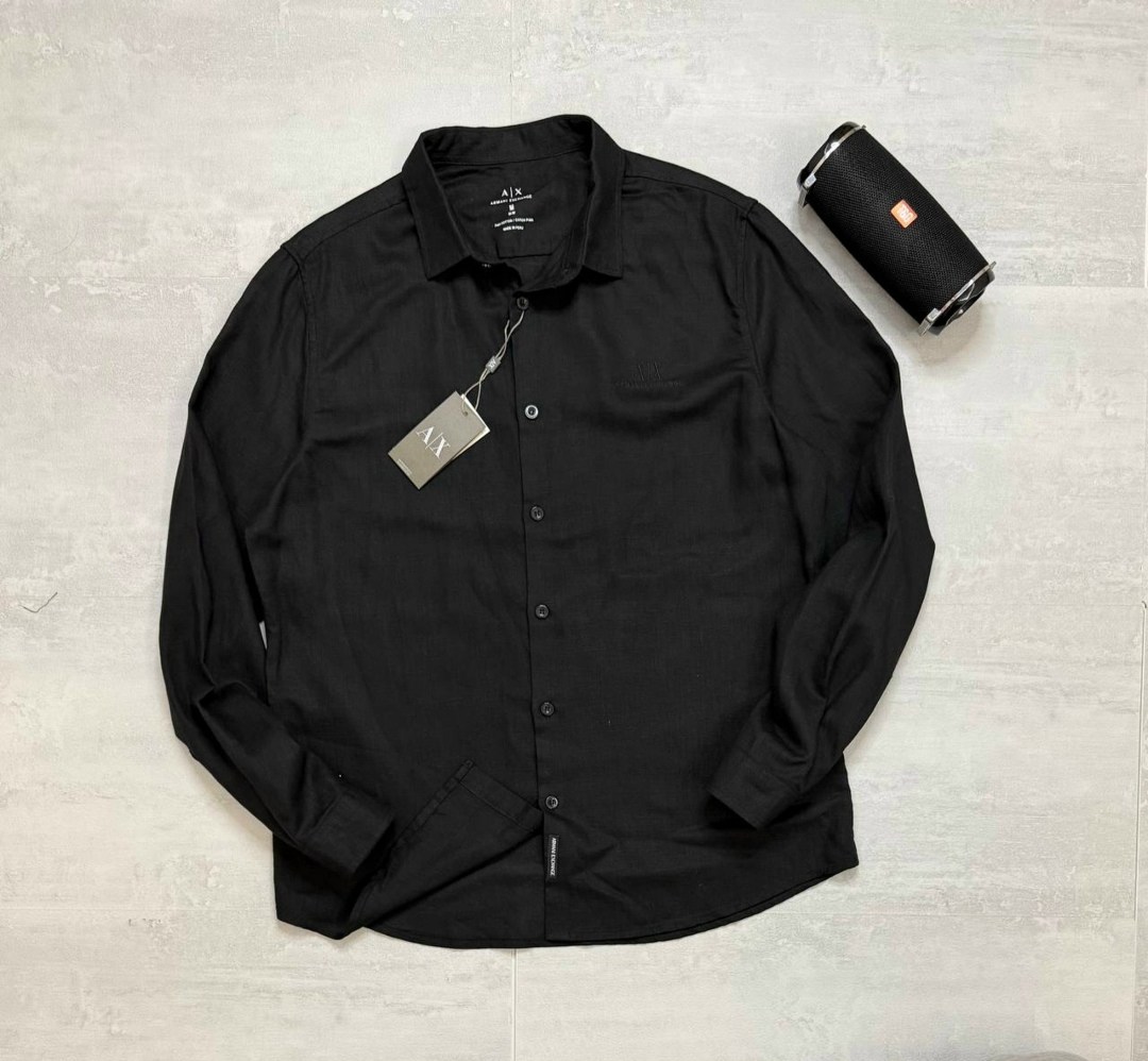 классическая рубашка armani exchange черный,рубашка мужская,рубашка черная,рубашка мужская черная,рубашка