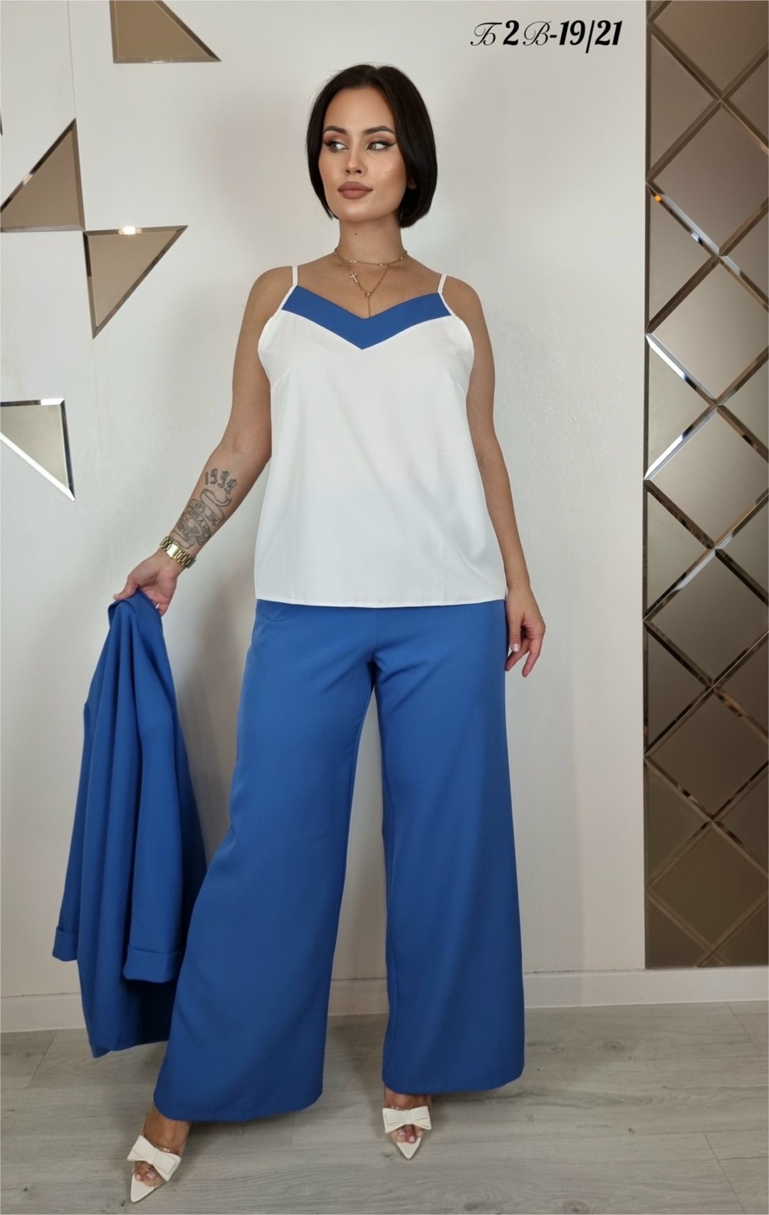 брючный костюм anastasia 950 васильковый синий,костюм брючный,брючные костюмы женские,костюм брючный синий,костюм женский брючный синий электрик