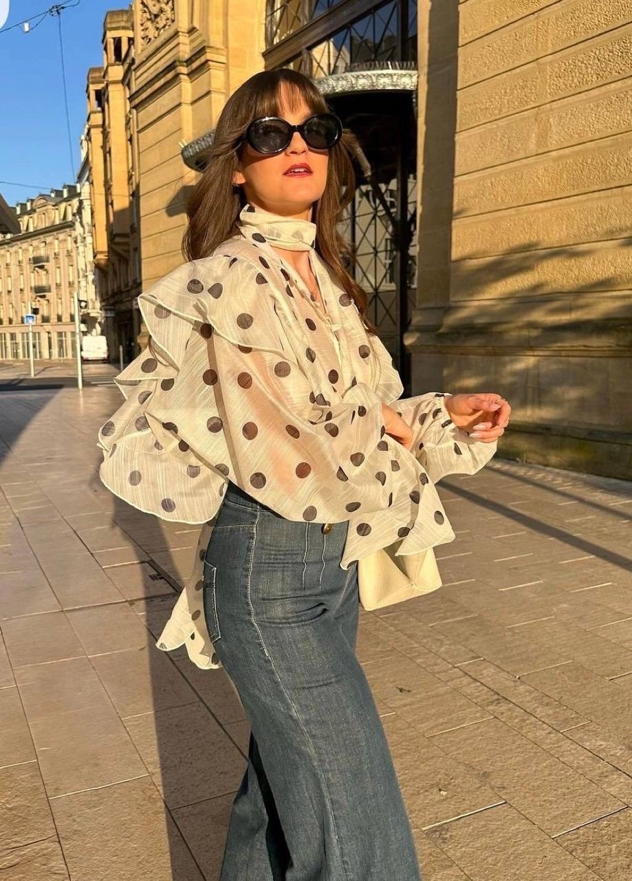 модная блузка,блузка в горошек,элегантная блузка,стиль и мода