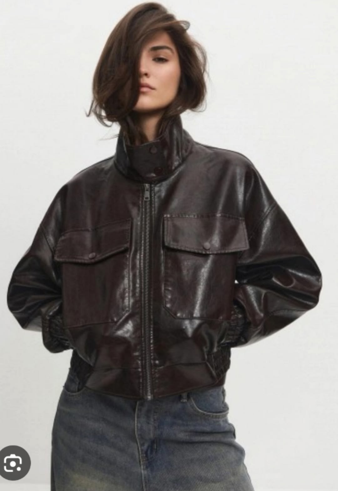 женская кожаная куртка,кожаная куртка,куртка кожаная оверсайз,кожаный бомбер оверсайз,куртка-бомбер свободного кроя topshop из искусственной кожи коричневого цвета