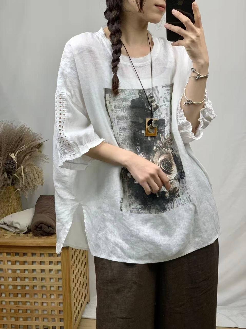 женская блузка,женские льняные футболки,женская футболка из хлопка и льна,футболка женская из хлопка,стильные льняные блузки