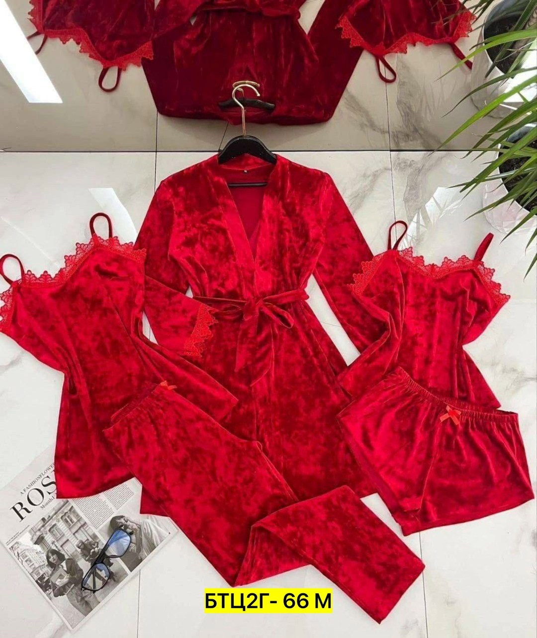 пижама комплект 5 в 1,пижама из бархата,пижама велюр,велюровый комплект,пижама комплект