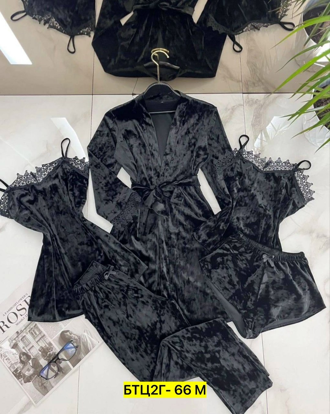 пижама комплект 5 в 1,пижама из бархата,пижама велюр,велюровый комплект,пижама комплект