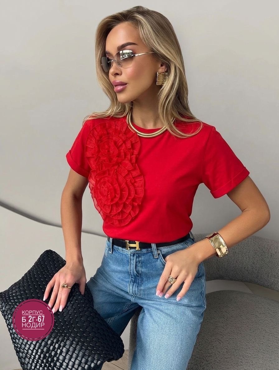 футболки женская,модная однотонная блузка,блузка женская,футболка с оборками,футболка нарядная
