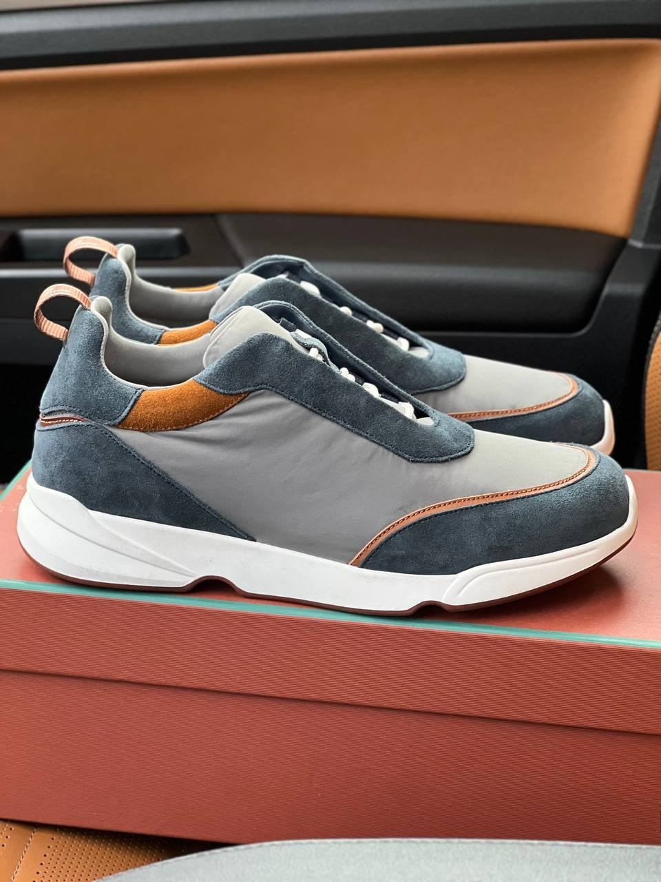 кроссовки loro piana,,кроссовки ecco retro sneaker w 211703/60481,кроссовки loro piana modular walk темно-синие,комбинированные кроссовки