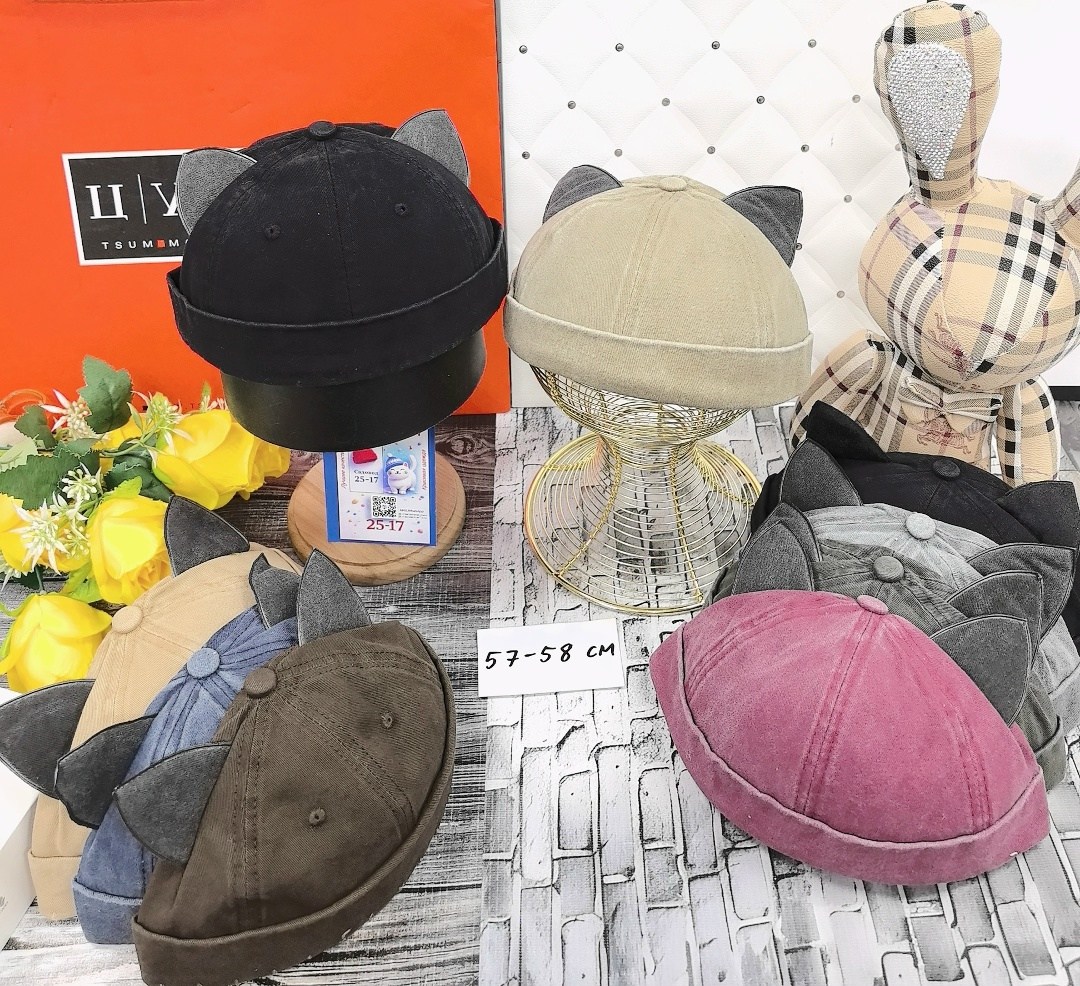 шапка бини с кошачьими ушками,шапка с кошачьими ушками,женская кепка,теплая кепка,модная кепка