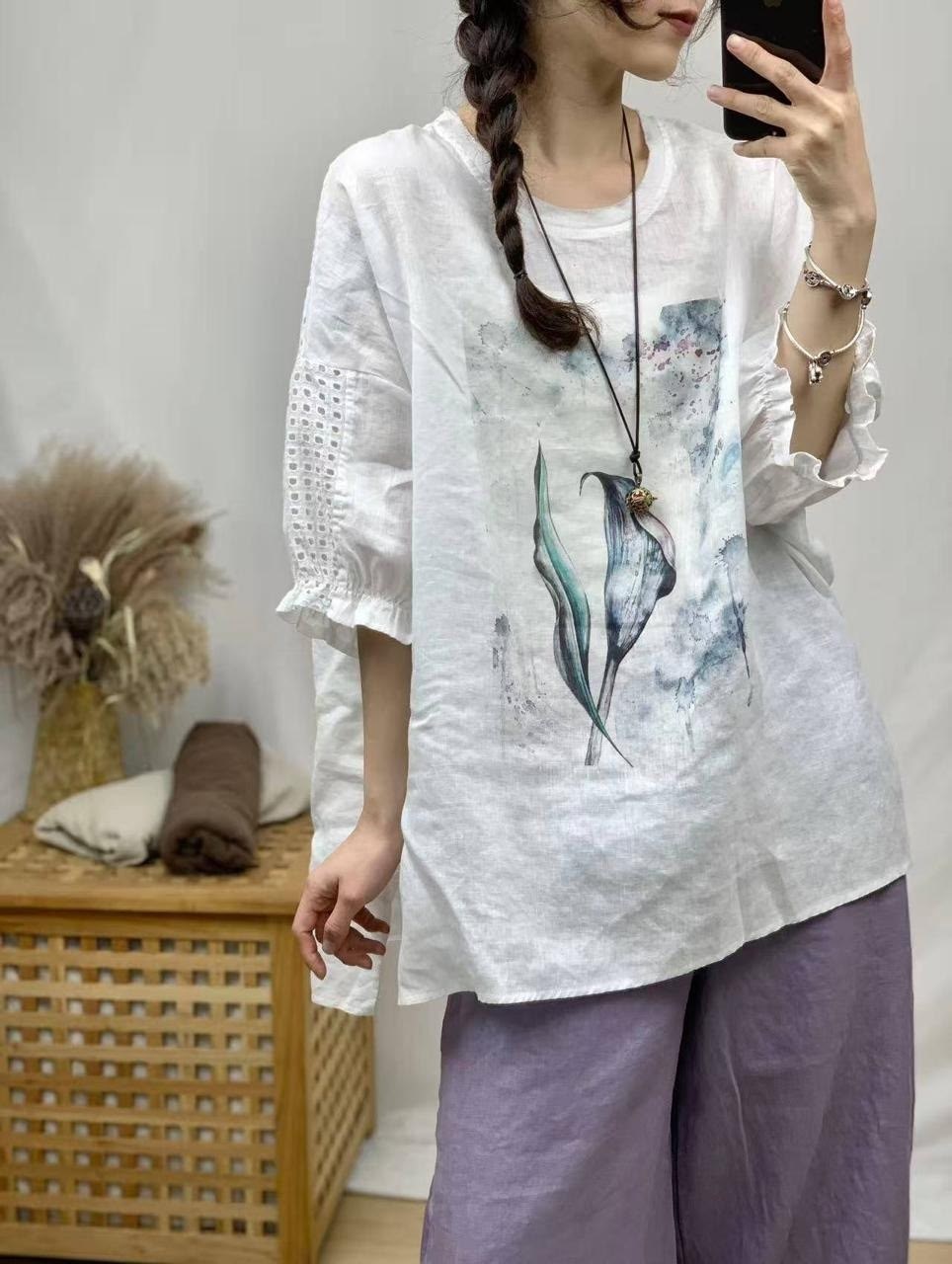 блузка с вышивкой,женские льняные футболки,льняные блузки с вышивкой,летняя блузка,блузка с вышивкой бохо