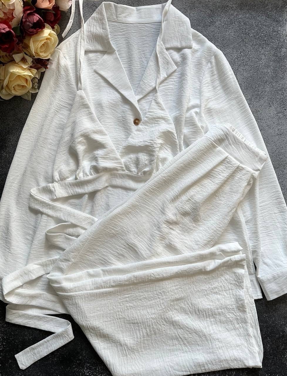 женские костюмы,брючный костюм с топом,костюм женский брючный,костюм пышные штаны и топик,женский костюм из двух предметов