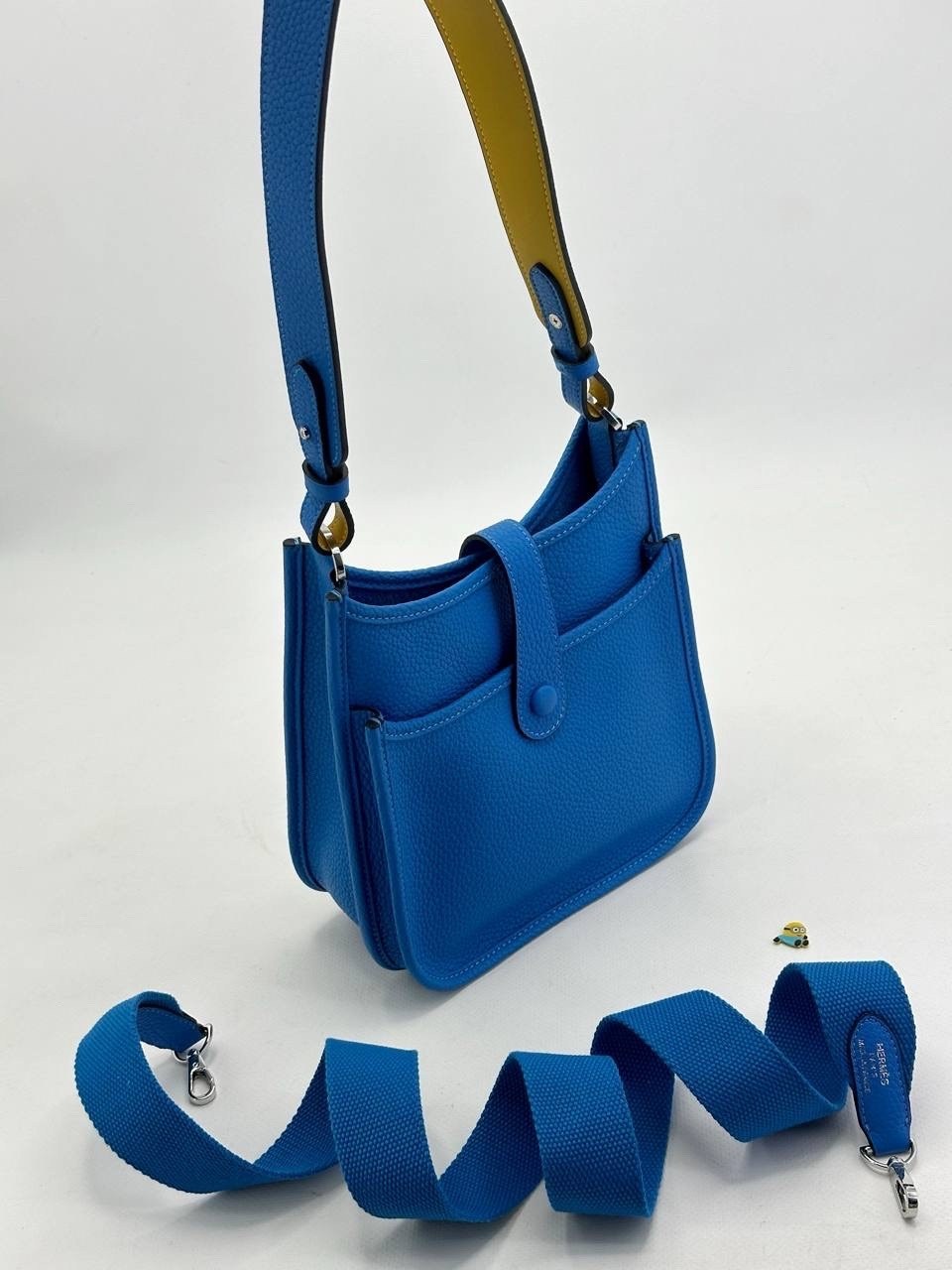 сумка hermes evelyne,сумка эрмес эвелин синяя,сумкаhermes evelyne из натуральной кожи togo,женская кожаная сумка через плечо hermes evelyne,сумка hermes