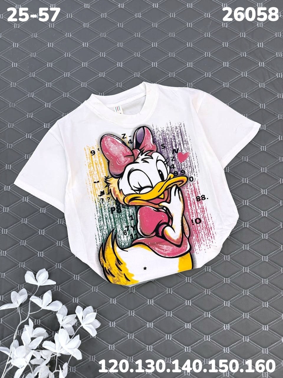 футболка с дейзи дак,футболки детские,футболки для девочек,футболка с принтом,ребенок