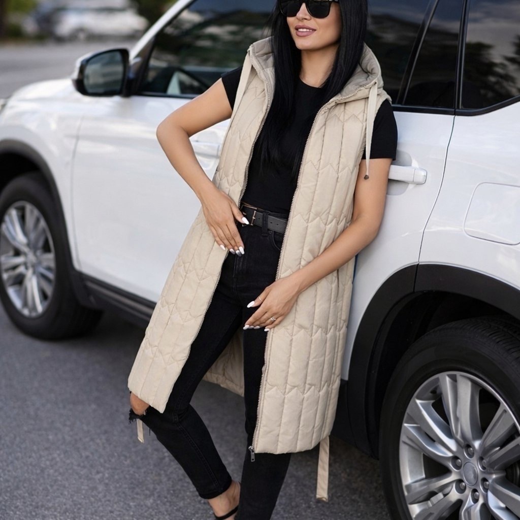 жилетка удлиненная,жилет удлиненный,жилетка женская,жилет женский,жилетка с капюшоном