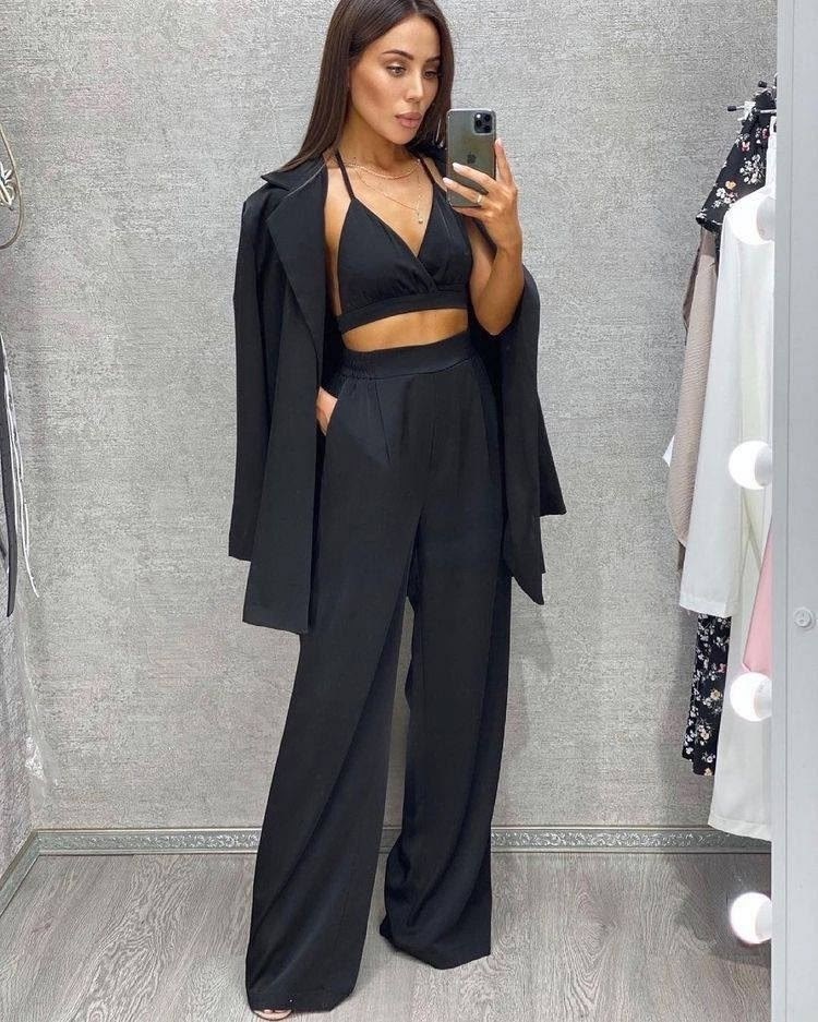 женские костюмы,брючный костюм с топом,костюм женский брючный,костюм пышные штаны и топик,женский костюм из двух предметов